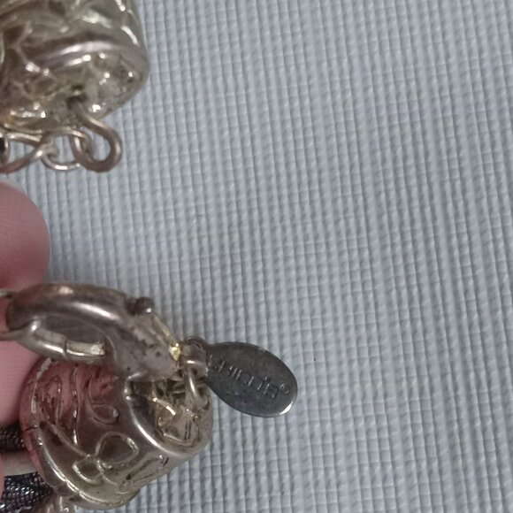 Chico's Gray & Silver Tone Multi Strand Rope Teardrop Pendant Statement Necklace - Picture 8 of 9